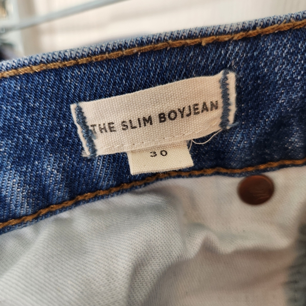 Madewell Slim Boyjean Size 30 Medium Wash Lighly Distressed - Picture 13 of 15